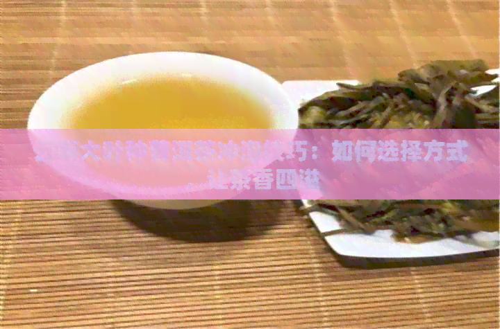 云南大叶种普洱茶冲泡技巧：如何选择方式，让茶香四溢