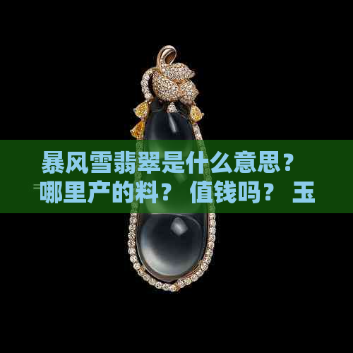 暴风雪翡翠是什么意思？ 哪里产的料？ 值钱吗？ 玉手镯好吗？