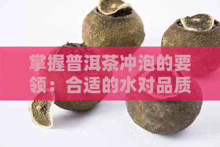 掌握普洱茶冲泡的要领：合适的水对品质的影响