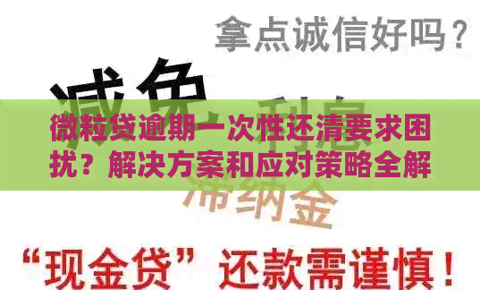 微粒贷逾期一次性还清要求困扰？解决方案和应对策略全解析！