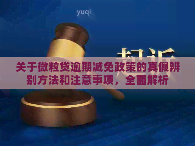 关于微粒贷逾期减免政策的真假辨别方法和注意事项，全面解析