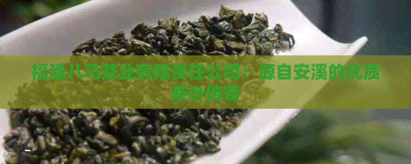 福建八马茶业有限责任公司：源自安溪的优质茶叶传奇