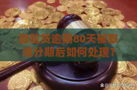 微粒贷逾期80天被取消分期后如何处理？