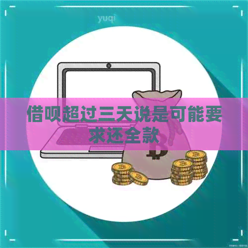 借呗超过三天说是可能要求还全款