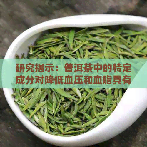 研究揭示：普洱茶中的特定成分对降低血压和血脂具有积极作用