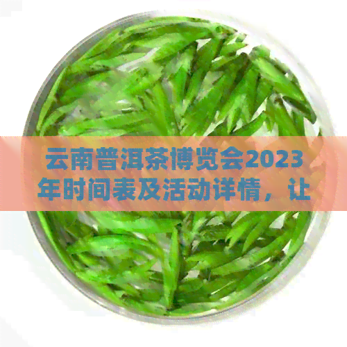 云南普洱茶博览会2023年时间表及活动详情，让您全面了解展会信息