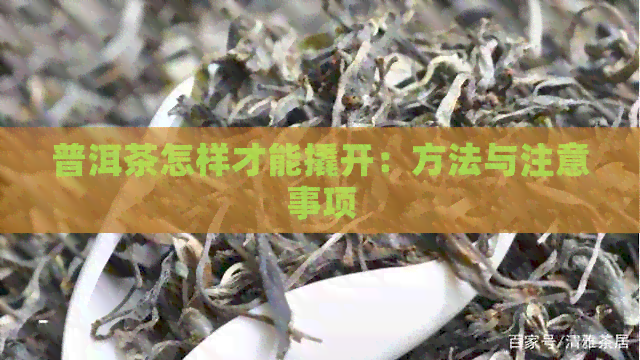 普洱茶怎样才能撬开：方法与注意事项