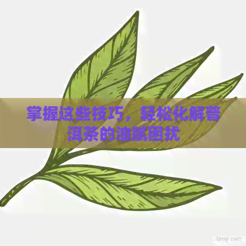 掌握这些技巧，轻松化解普洱茶的油腻困扰