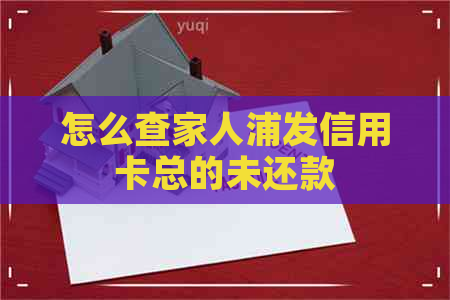 怎么查家人浦发信用卡总的未还款