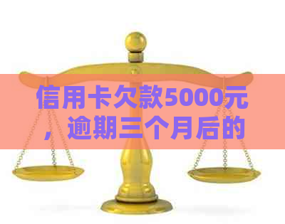 信用卡欠款5000元，逾期三个月后的利息计算方法