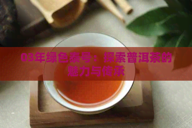 03年绿色泰号：探索普洱茶的魅力与传承