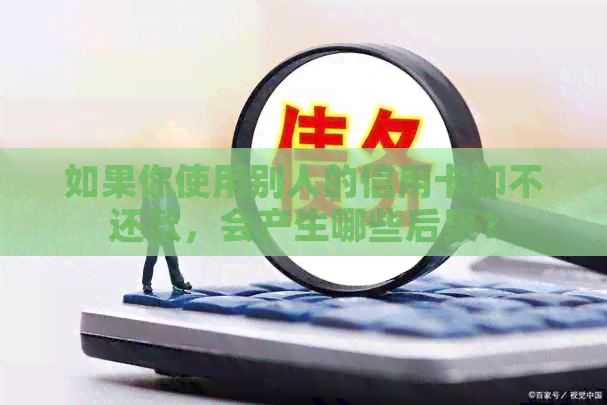 如果你使用别人的信用卡却不还款，会产生哪些后果？