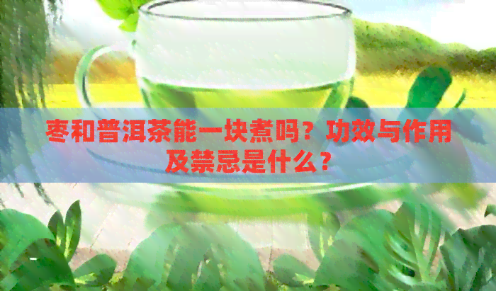 枣和普洱茶能一块煮吗？功效与作用及禁忌是什么？