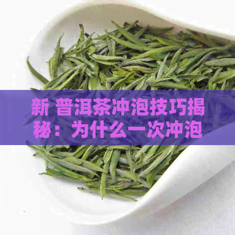 新 普洱茶冲泡技巧揭秘：为什么一次冲泡后味道就消失了？