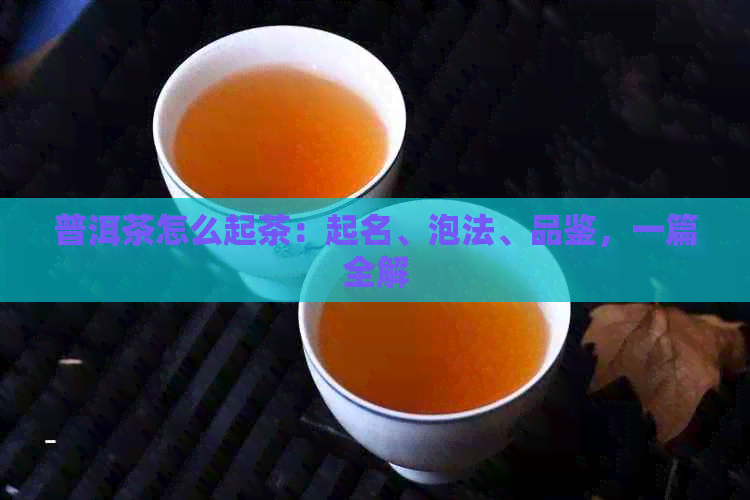 普洱茶怎么起茶：起名、泡法、品鉴，一篇全解