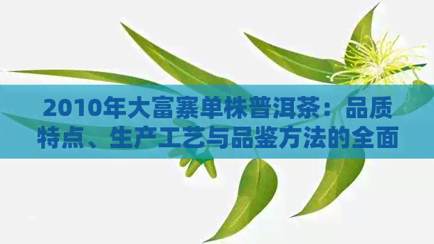 2010年大富寨单株普洱茶：品质特点、生产工艺与品鉴方法的全面解析