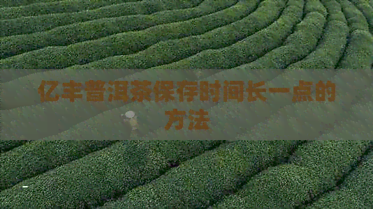 亿丰普洱茶保存时间长一点的方法