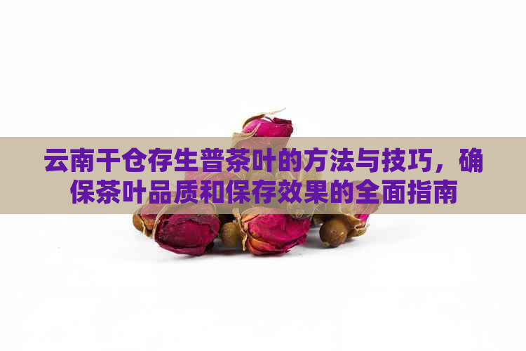 云南干仓存生普茶叶的方法与技巧，确保茶叶品质和保存效果的全面指南