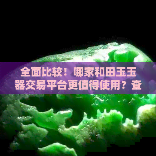 全面比较！哪家和田玉玉器交易平台更值得使用？查看详细评价和功能对比