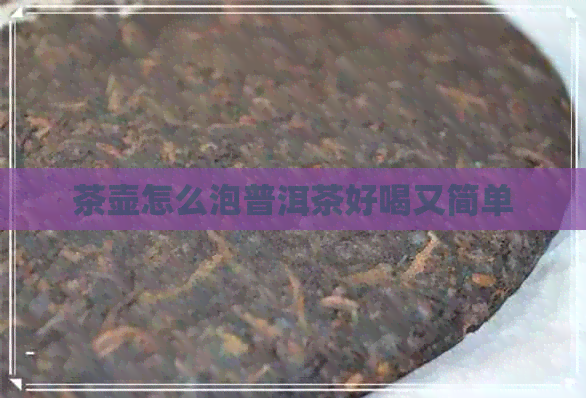 茶壶怎么泡普洱茶好喝又简单