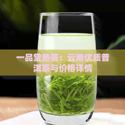 一品堂熟茶：云南优质普洱茶与价格详情