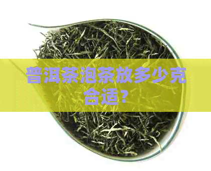 普洱茶泡茶放多少克合适？