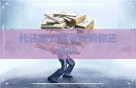 代还款公司可以帮你还多少