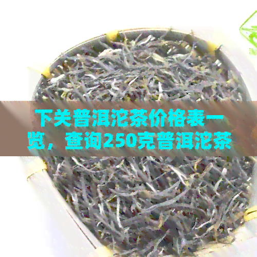 下关普洱沱茶价格表一览，查询250克普洱沱茶下关哪年开始的价格