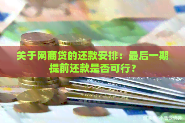 关于网商贷的还款安排：最后一期提前还款是否可行？