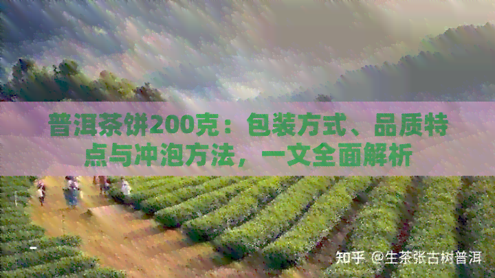 普洱茶饼200克：包装方式、品质特点与冲泡方法，一文全面解析