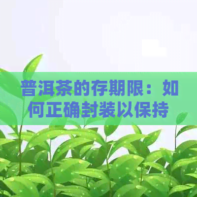 普洱茶的存期限：如何正确封装以保持其风味