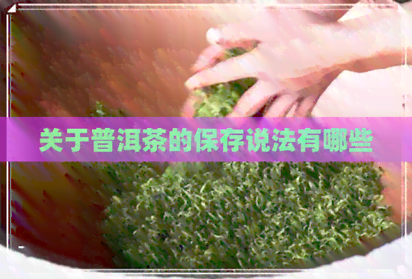 关于普洱茶的保存说法有哪些