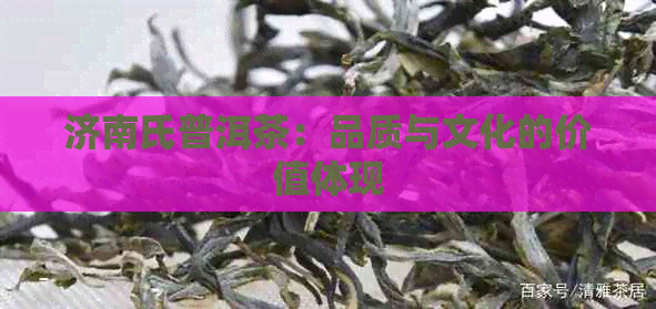 济南氏普洱茶：品质与文化的价值体现