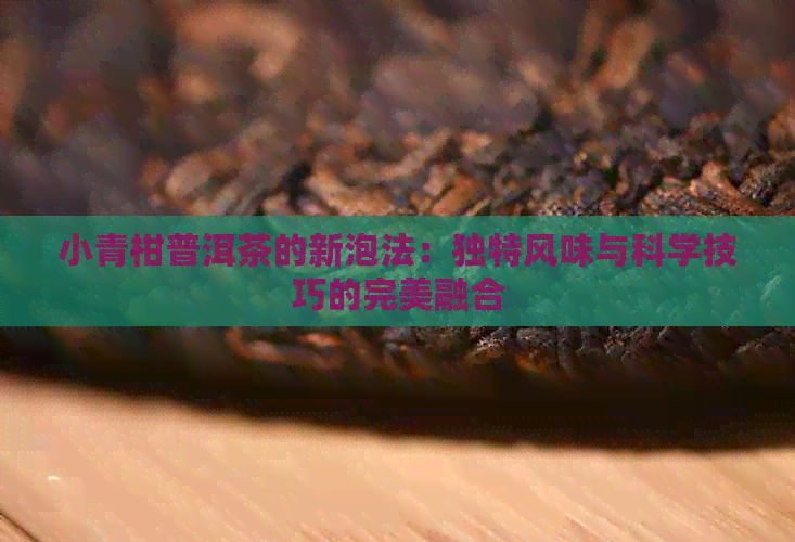 小青柑普洱茶的新泡法：独特风味与科学技巧的完美融合