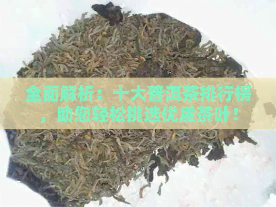 全面解析：十大普洱茶排行榜，助您轻松挑选优质茶叶！