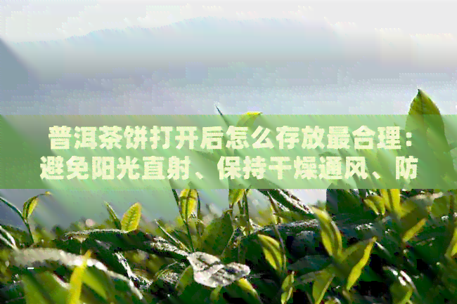 普洱茶饼打开后怎么存放最合理：避免阳光直射、保持干燥通风、防异味侵入。