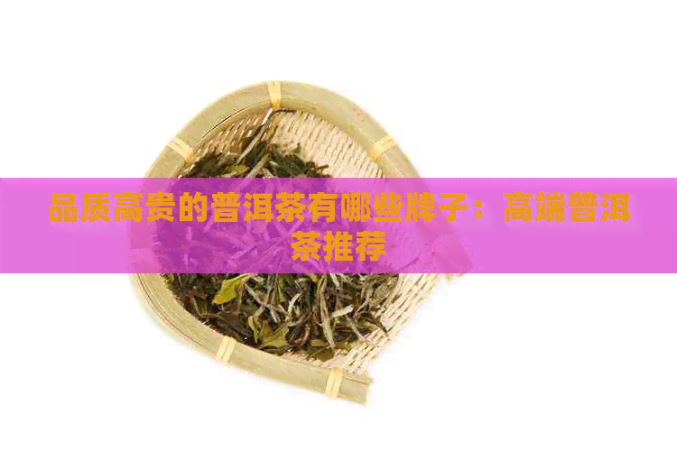 品质高贵的普洱茶有哪些牌子：高端普洱茶推荐