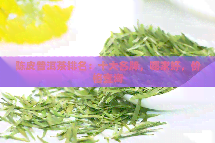 陈皮普洱茶排名：十大名牌，哪家好，价格查询