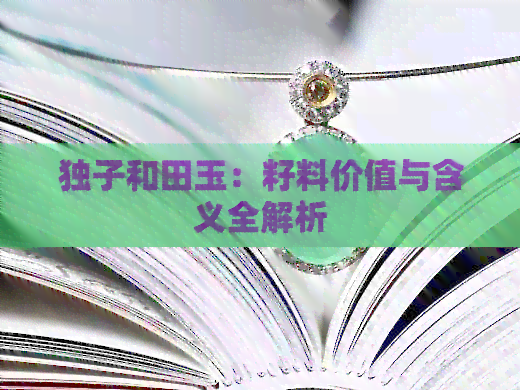 独子和田玉：籽料价值与含义全解析