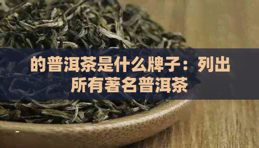 的普洱茶是什么牌子：列出所有著名普洱茶