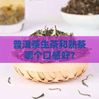 普洱茶生茶和熟茶哪个口感好？