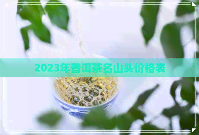 2023年普洱茶名山头价格表