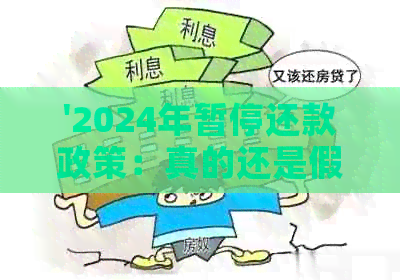 '2024年暂停还款政策：真的还是假的？是否实期还款政策？'