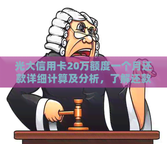 光大信用卡20万额度一个月还款详细计算及分析，了解还款详情及方案