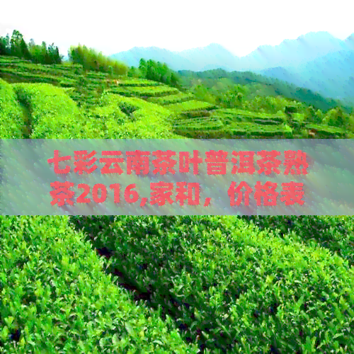 七彩云南茶叶普洱茶熟茶2016,家和，价格表，口感评价，官方旗舰店