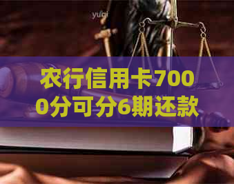 农行信用卡7000分可分6期还款，了解详细分期规则和申请条件