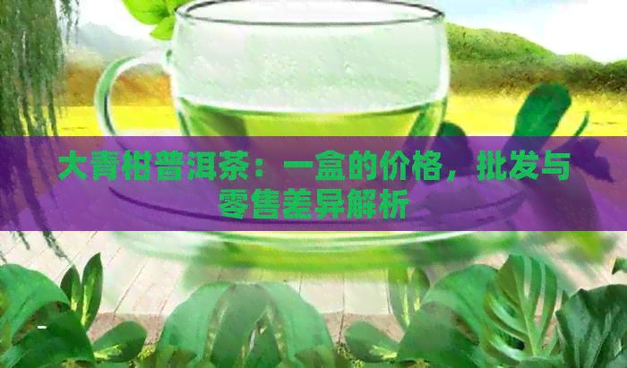 大青柑普洱茶：一盒的价格，批发与零售差异解析