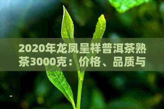 2020年龙凤呈祥普洱茶熟茶3000克：价格、品质与冲泡方法全面解析