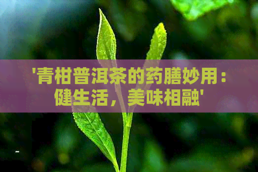 '青柑普洱茶的药膳妙用：健生活，美味相融'