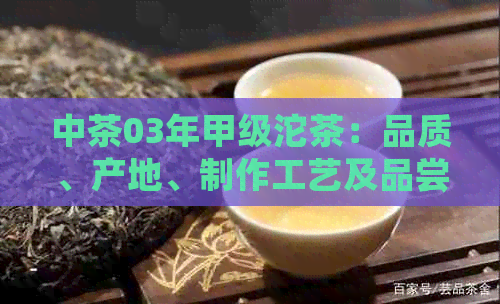 中茶03年甲级沱茶：品质、产地、制作工艺及品尝技巧全面解析